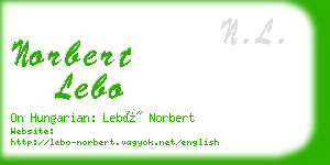 norbert lebo business card